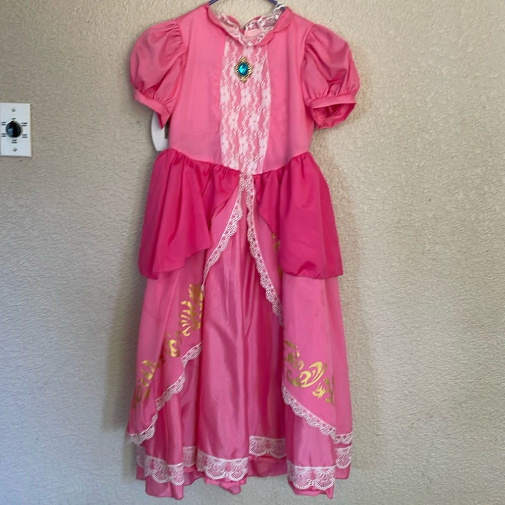 Super Mario Princess Peach Costume Dress - Size 8